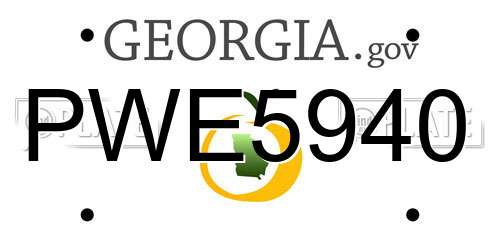 PWE5940 Georgia License Plate