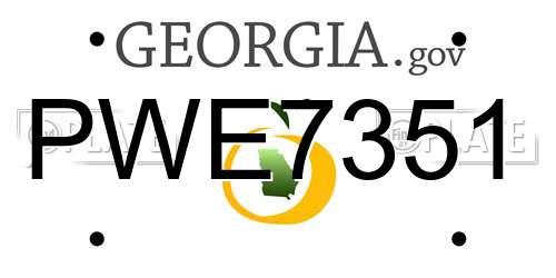 PWE7351 Georgia License Plate