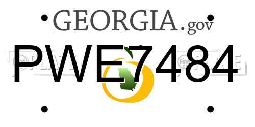 PWE7484 Georgia License Plate