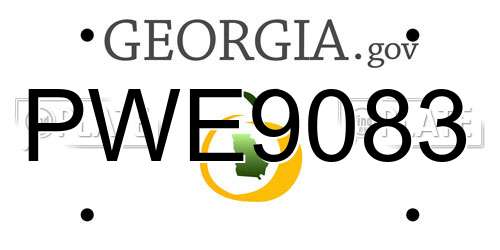 PWE9083 Georgia License Plate