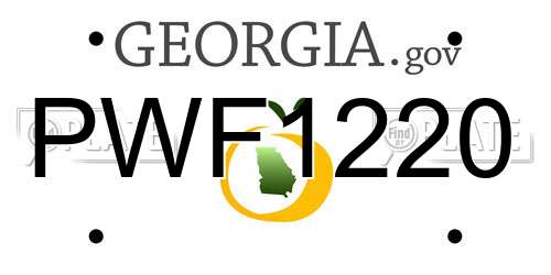 PWF1220 Georgia License Plate
