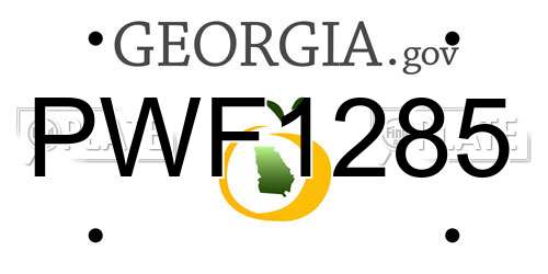 PWF1285 Georgia License Plate