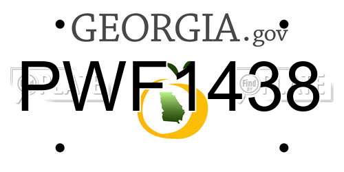 PWF1438 Georgia License Plate