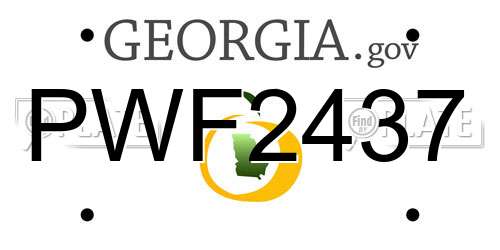 PWF2437 Georgia License Plate