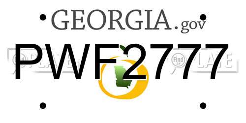 PWF2777 Georgia License Plate