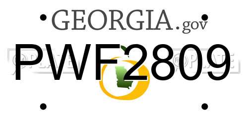 PWF2809 Georgia License Plate