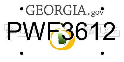 PWF3612 Georgia License Plate
