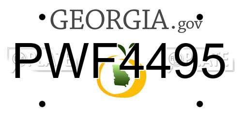 PWF4495 Georgia License Plate