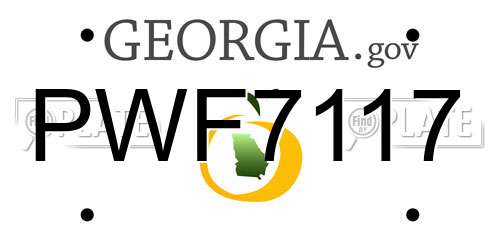 PWF7117 Georgia License Plate