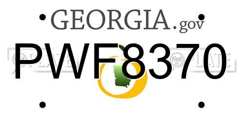 PWF8370 Georgia License Plate