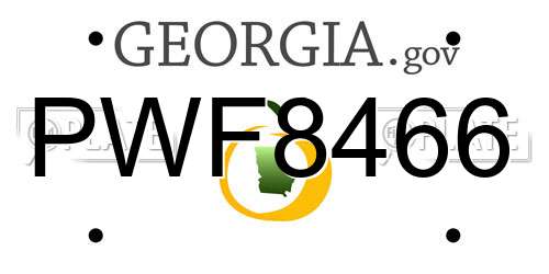 PWF8466 Georgia License Plate
