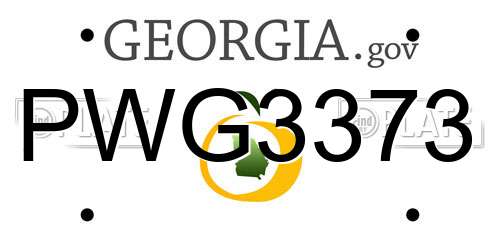 PWG3373 Georgia License Plate