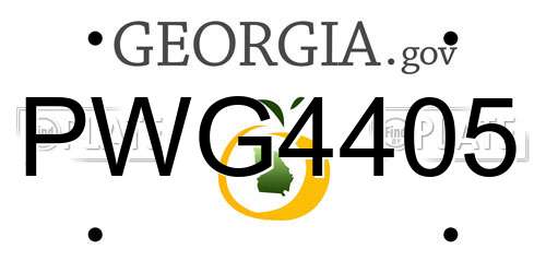 PWG4405 Georgia License Plate