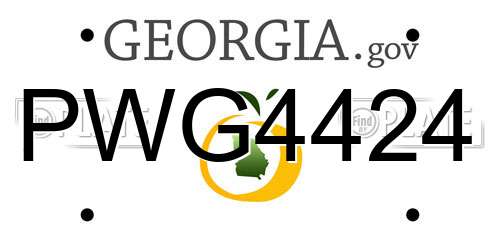 PWG4424 Georgia License Plate