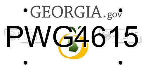 PWG4615 Georgia License Plate