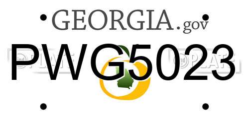 PWG5023 Georgia License Plate