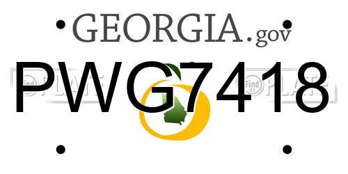 PWG7418 Georgia License Plate