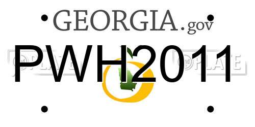 PWH2011 Georgia License Plate