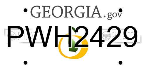 PWH2429 Georgia License Plate