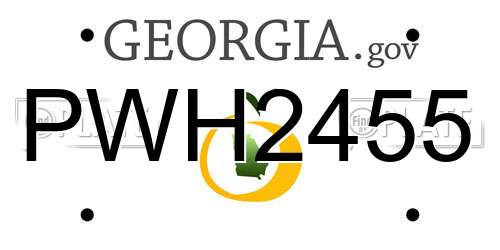 PWH2455 Georgia License Plate