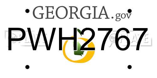 PWH2767 Georgia License Plate