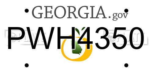 PWH4350 Georgia License Plate