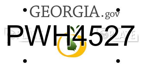 PWH4527 Georgia License Plate