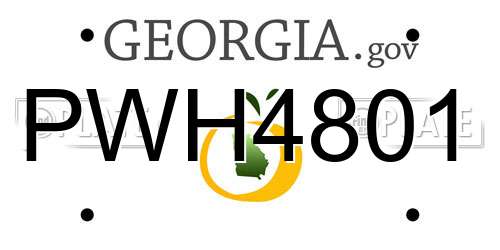 PWH4801 Georgia License Plate