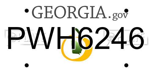 PWH6246 Georgia License Plate