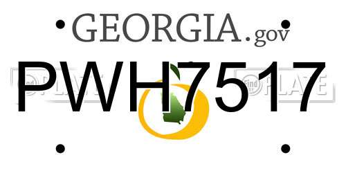 PWH7517 Georgia License Plate
