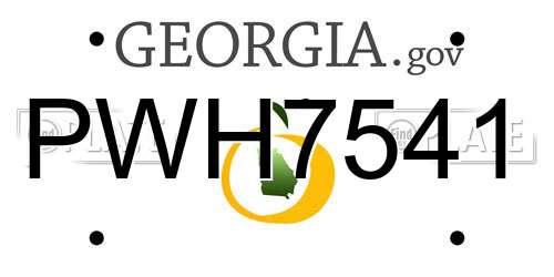 PWH7541 Georgia License Plate