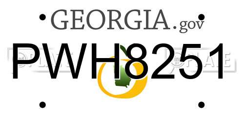 PWH8251 Georgia License Plate