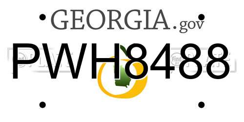 PWH8488 Georgia License Plate