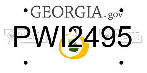 PWI2495 Georgia License Plate