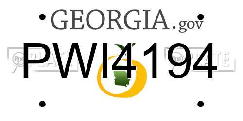 PWI4194 Georgia License Plate