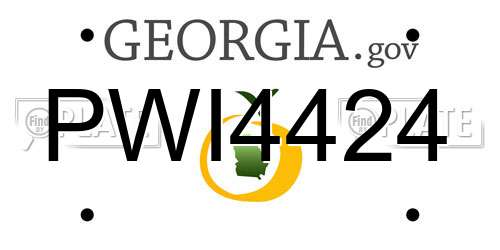 PWI4424 Georgia License Plate