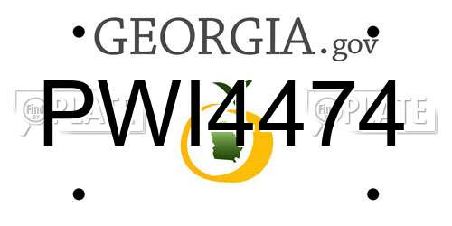 PWI4474 Georgia License Plate