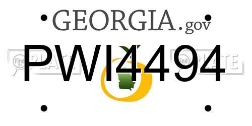 PWI4494 Georgia License Plate