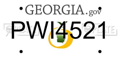 PWI4521 Georgia License Plate