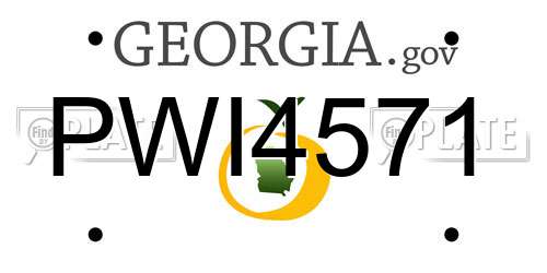 PWI4571 Georgia License Plate
