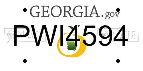 PWI4594 Georgia License Plate
