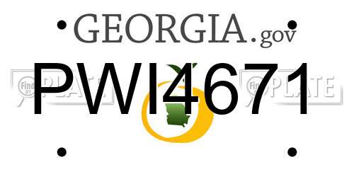 PWI4671 Georgia License Plate