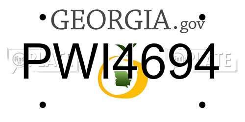 PWI4694 Georgia License Plate