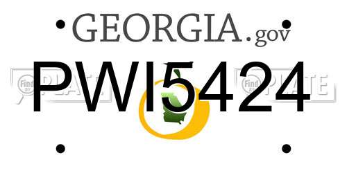 PWI5424 Georgia License Plate