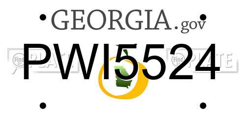 PWI5524 Georgia License Plate
