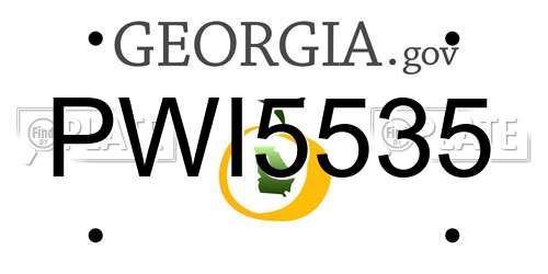 PWI5535 Georgia License Plate