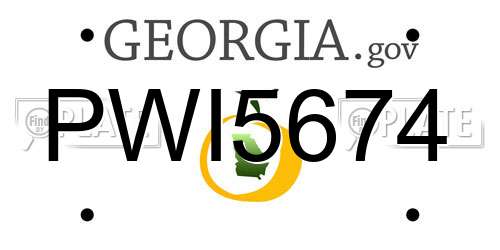 PWI5674 Georgia License Plate
