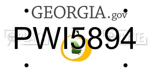 PWI5894 Georgia License Plate
