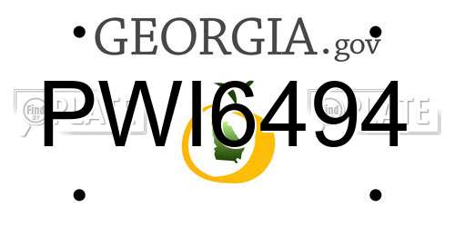 PWI6494 Georgia License Plate