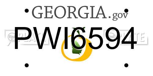 PWI6594 Georgia License Plate